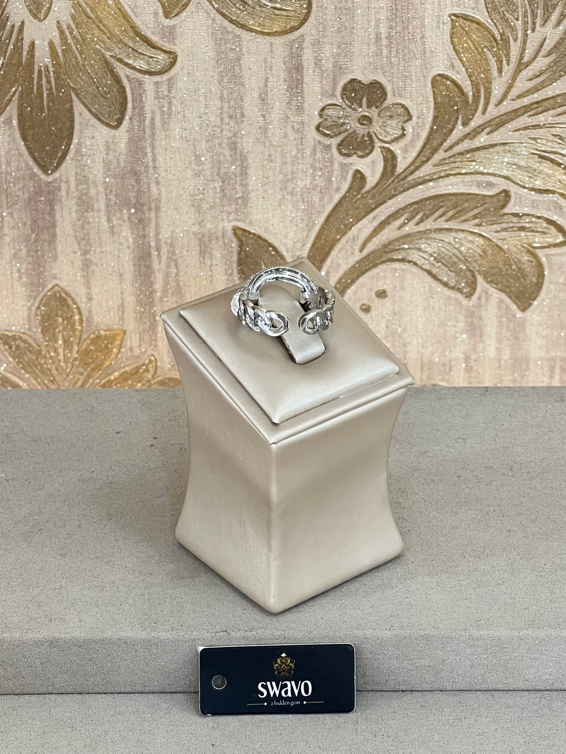 Cubic Zirconia Buckle Design Ring