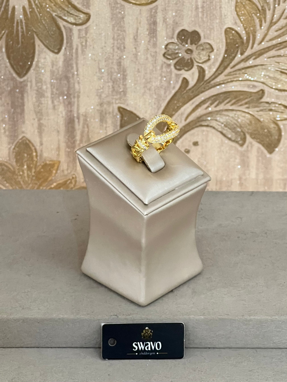 Cubic Zirconia Buckle Design Ring