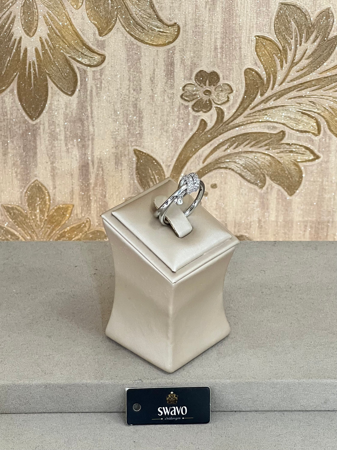 Cubic Zirconia Knot Design Ring