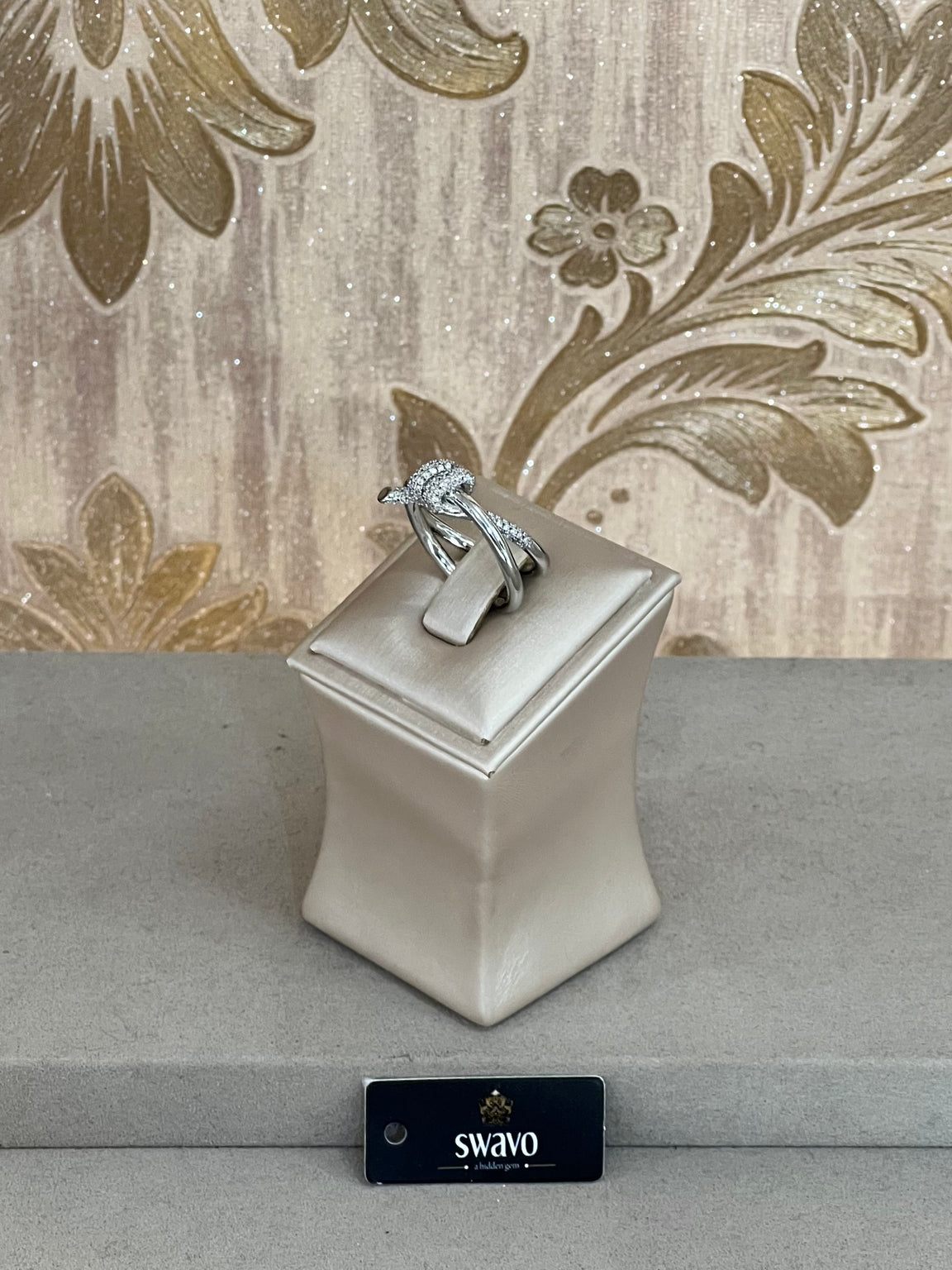 Cubic Zirconia Knot Design Ring