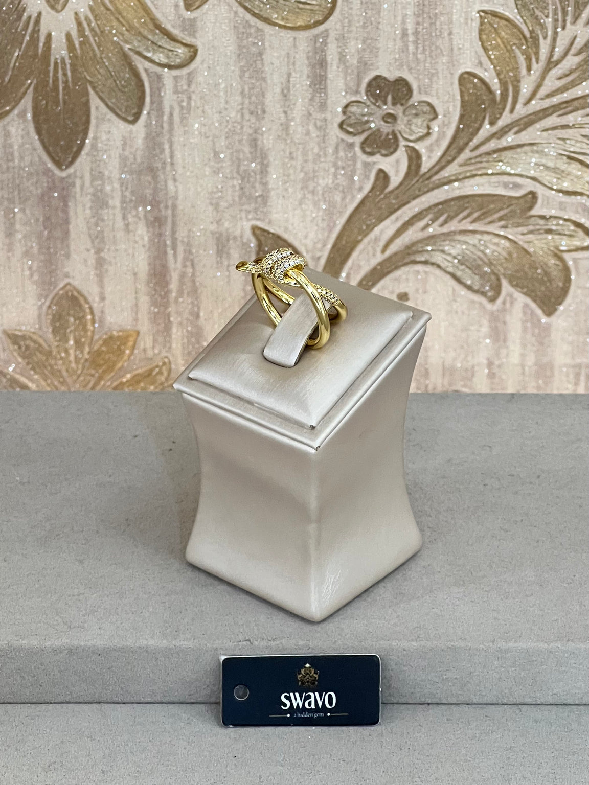 Cubic Zirconia Knot Design Ring