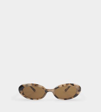 Katie Loxton Nissi Slim Oval Sunglasses In Light Tortoise Shell