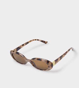 Katie Loxton Nissi Slim Oval Sunglasses In Light Tortoise Shell