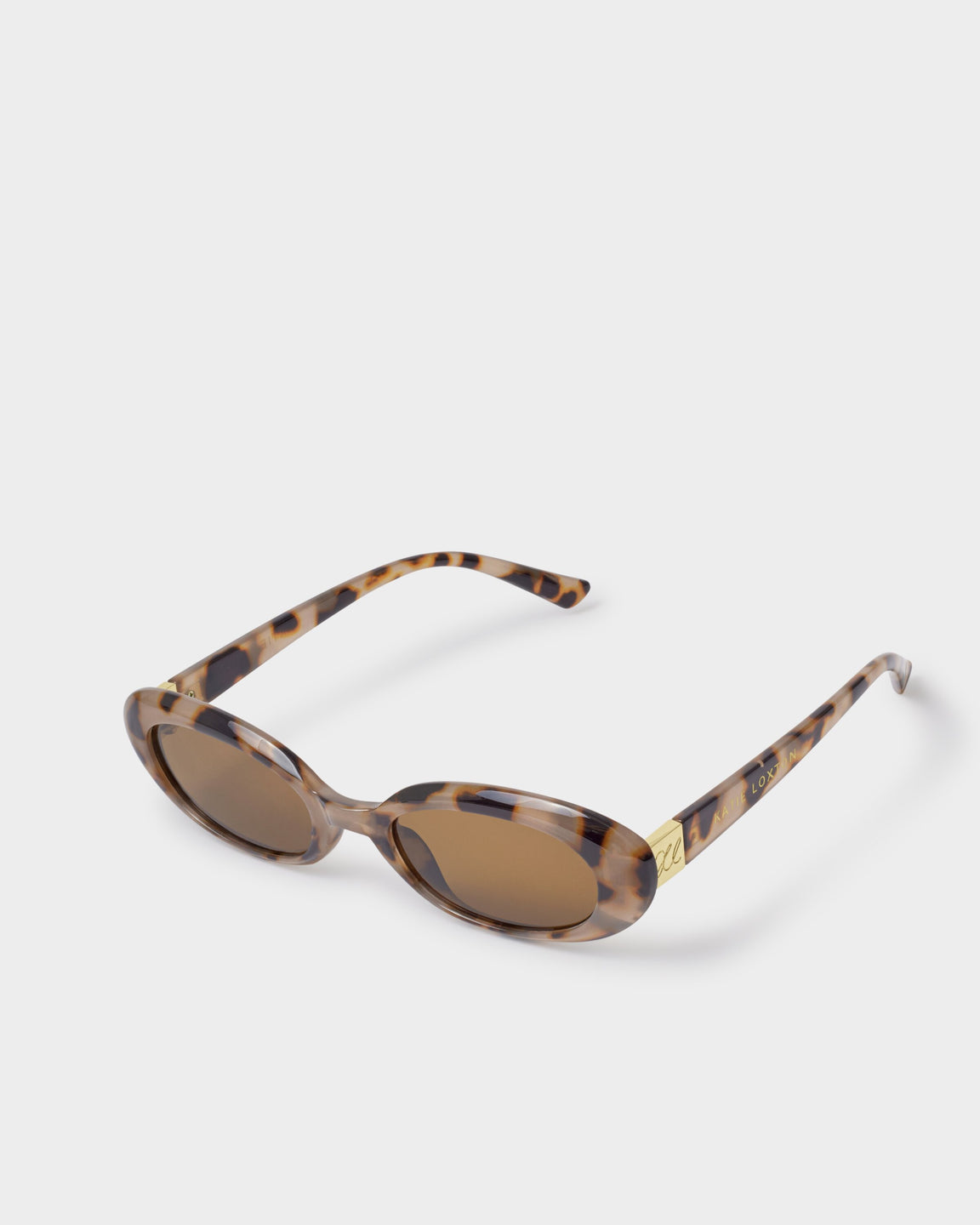 Katie Loxton Nissi Slim Oval Sunglasses In Light Tortoise Shell