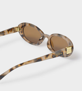 Katie Loxton Nissi Slim Oval Sunglasses In Light Tortoise Shell