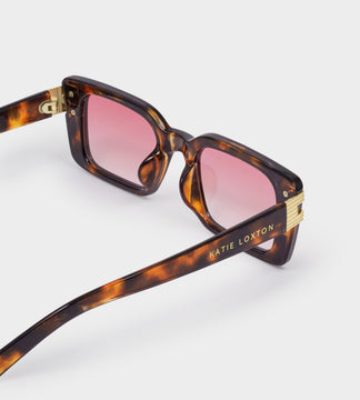Katie Loxton Malibu Rectangle Sunglasses In Tortoise Shell