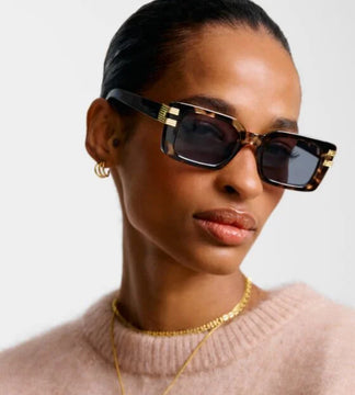 Katie Loxton Malibu Rectangle Sunglasses In Tortoise Shell