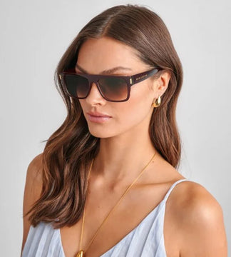 Katie Loxton Aspen Square Sunglasses In Dark Cherry