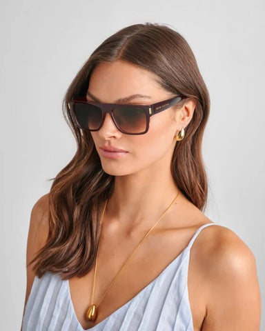 Katie Loxton Aspen Square Sunglasses In Dark Cherry