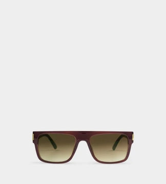 Katie Loxton Aspen Square Sunglasses In Dark Cherry