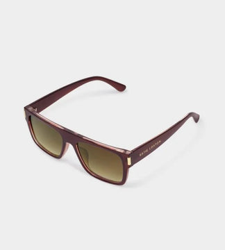 Katie Loxton Aspen Square Sunglasses In Dark Cherry