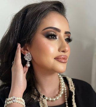 Filigree Crystal & Pearl Stud Earrings