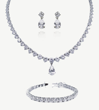 Ivory & Co Imperial Rhodium Teardrop Set