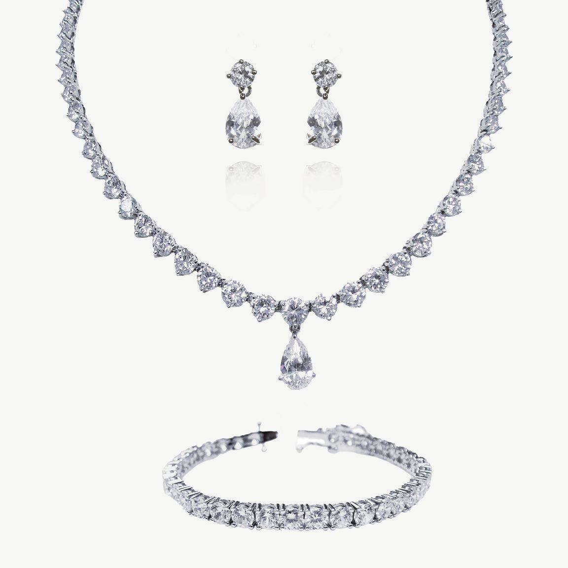 Ivory & Co Imperial Rhodium Teardrop Set