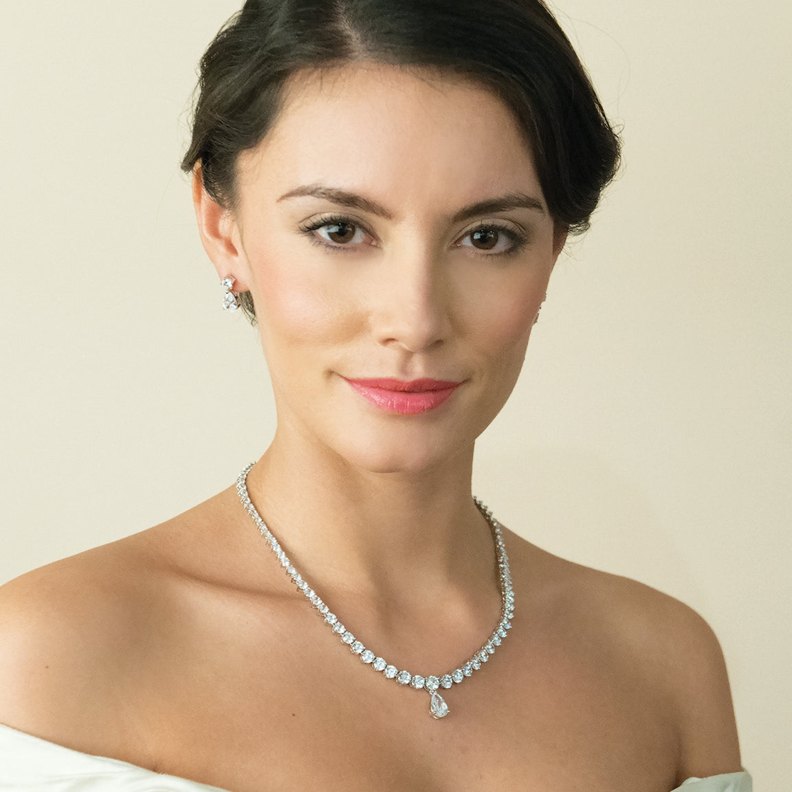 Ivory & Co Imperial Rhodium Teardrop Set
