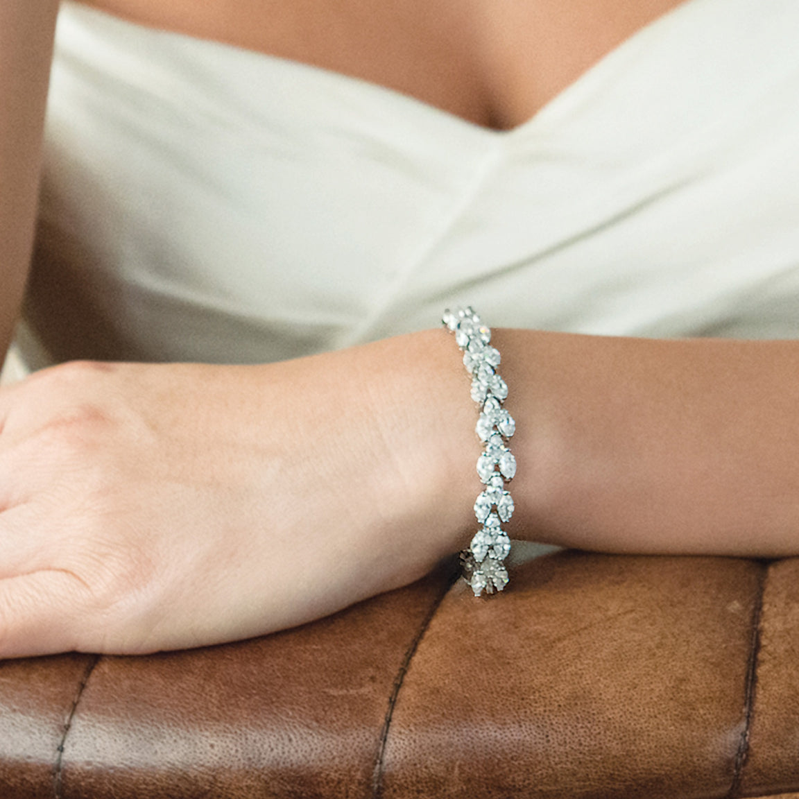 Ivory & Co Lincoln Triple Row Crystal Bracelet