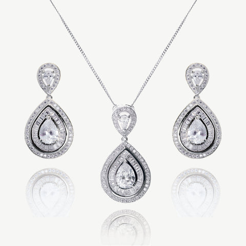 Ivory & Co Montgomery Crystal Teardrop Set