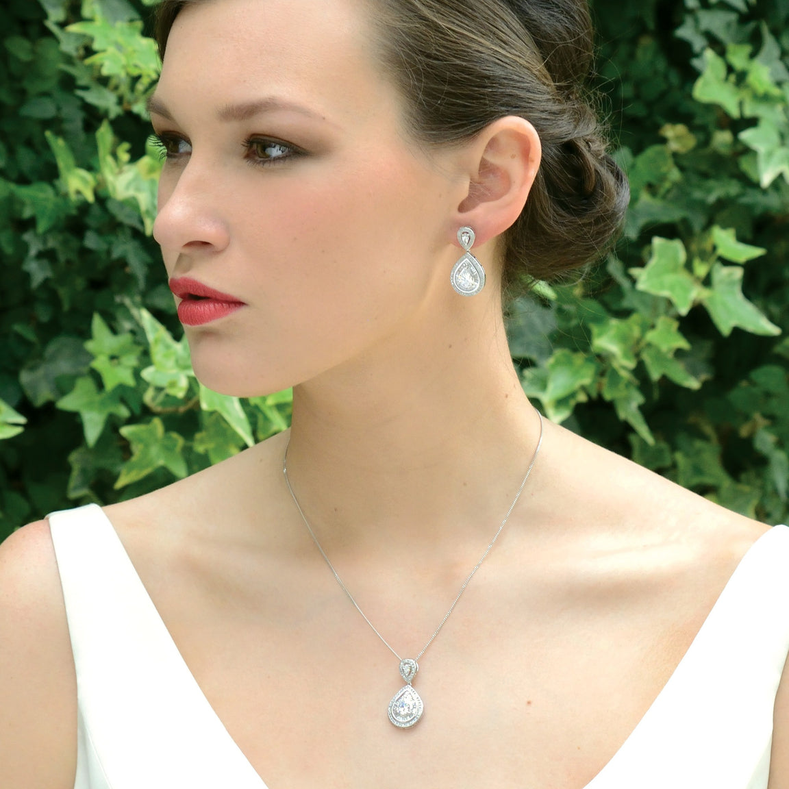 Ivory & Co Montgomery Crystal Teardrop Set