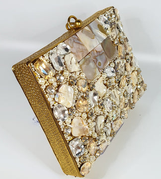 Elizabeth Pearl Gold Clutch Bag image 1