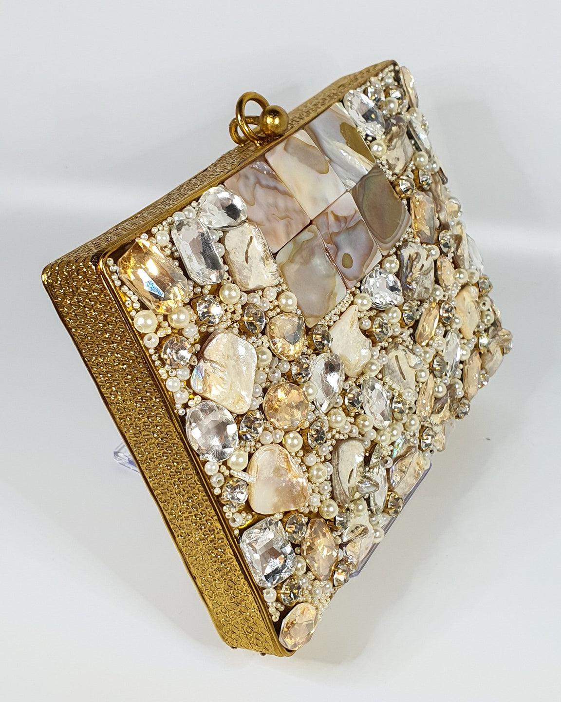 Elizabeth Pearl Gold Clutch Bag image 1