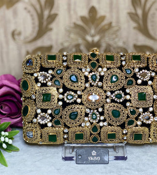 Hanna Double Sided Gold Clutch Bag image 1