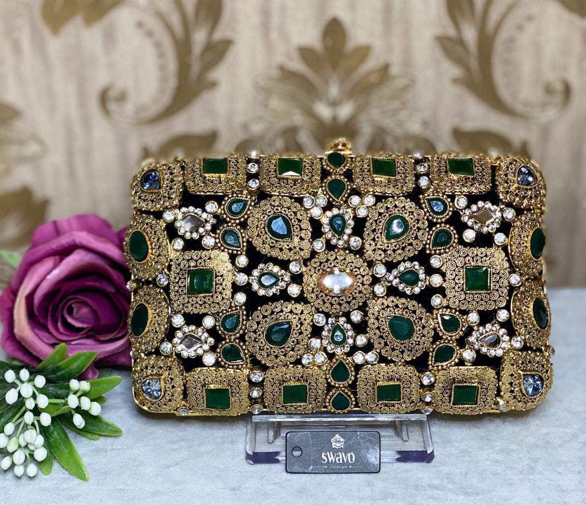 Hanna Double Sided Gold Clutch Bag image 1