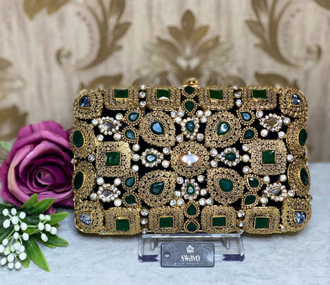 Hanna Double Sided Gold Clutch Bag image 1