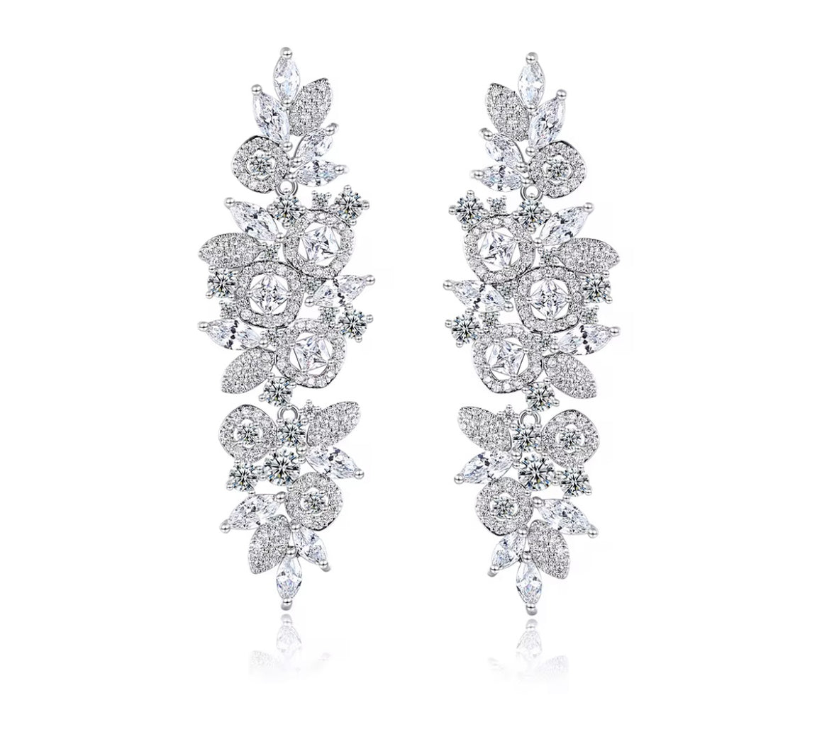 Botanical CZ Drop Earrings image 0