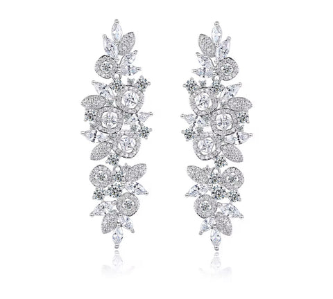 Botanical CZ Drop Earrings image 0