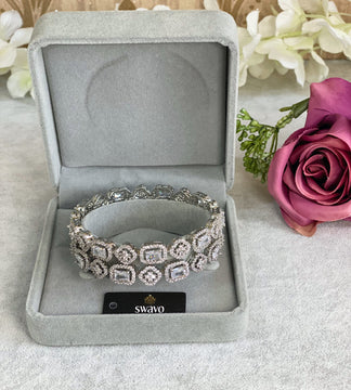 Square Cluster Bangle Pair image 0