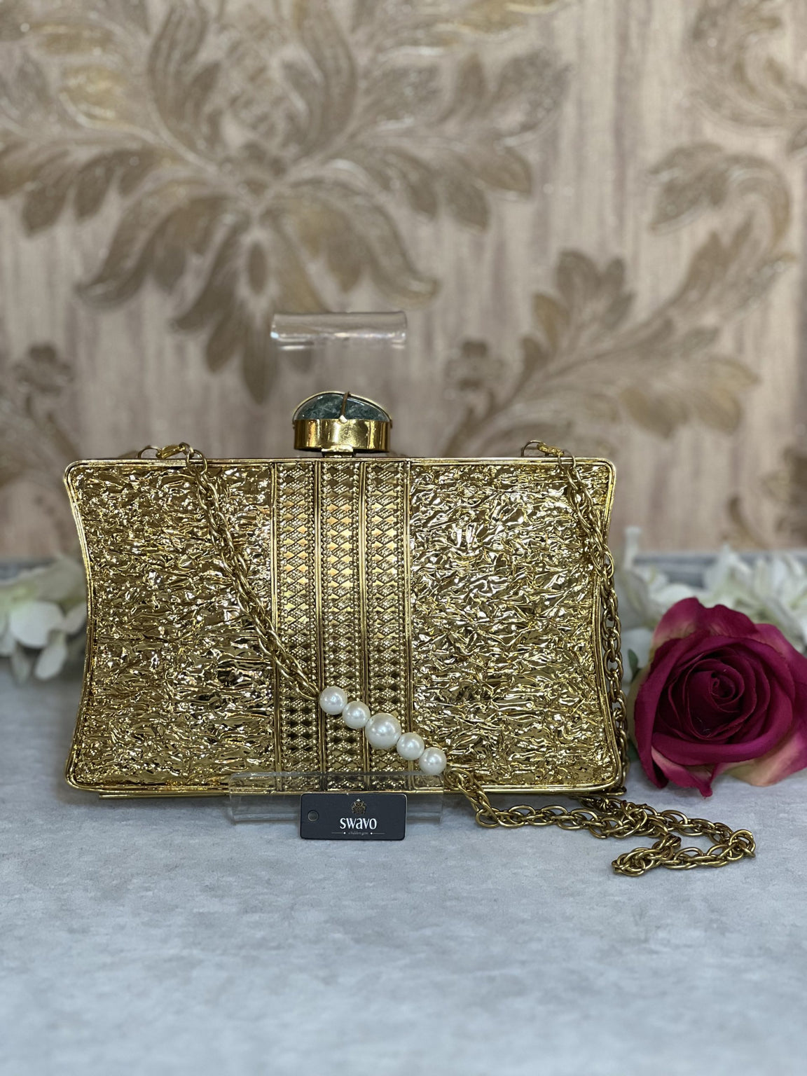 Tree Of Life Gold Clutch Bag image 3