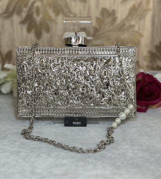 Wisteria Silver Pearl Clutch Bag image 3