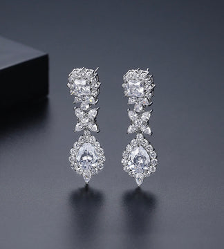 Floral Tear Drop Earrings image 1