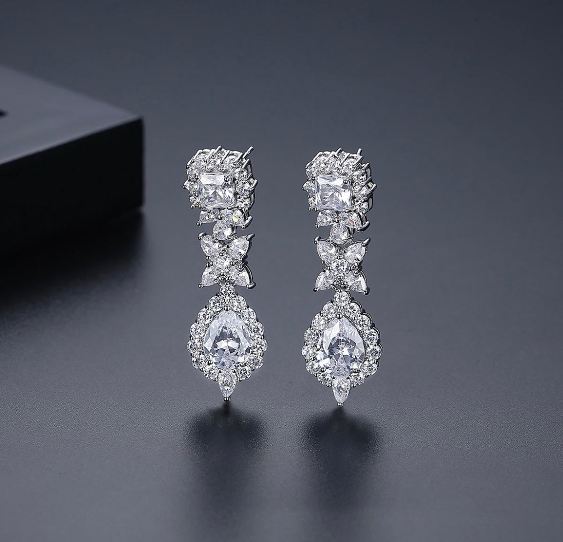 Floral Tear Drop Earrings image 1