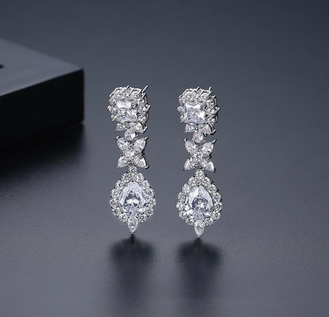 Floral Tear Drop Earrings image 1