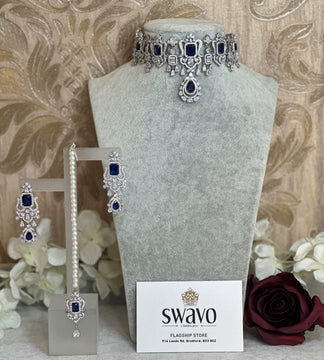 Tara Choker Sapphire Blue image 0