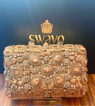 Hanna Double Sided Gold Clutch Bag image 0