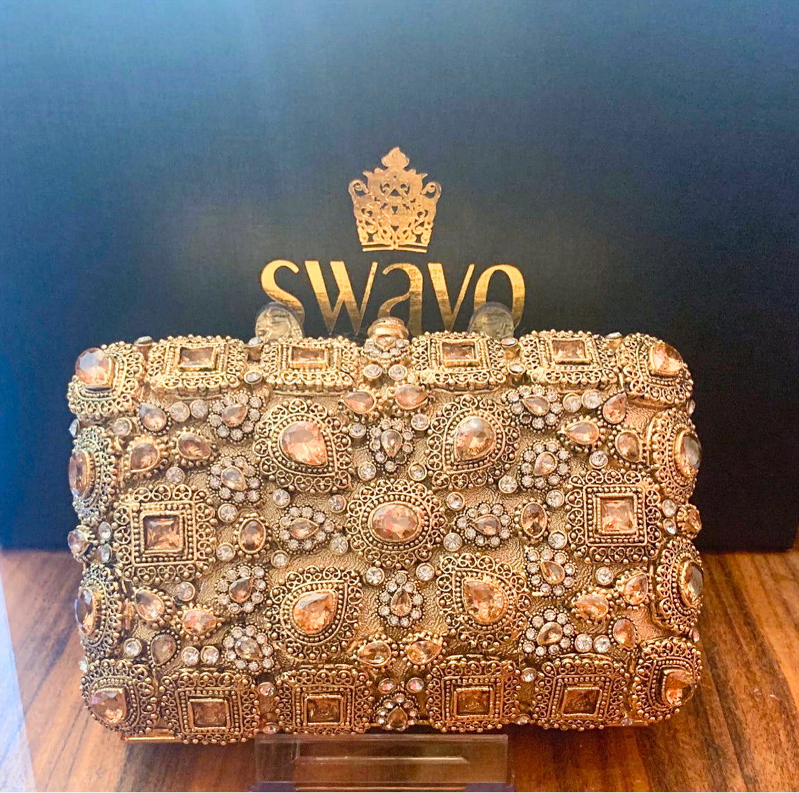 Hanna Double Sided Gold Clutch Bag image 0