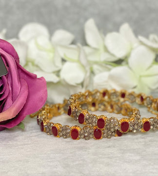 Zoya Oval Polki Bangles Pair image 1