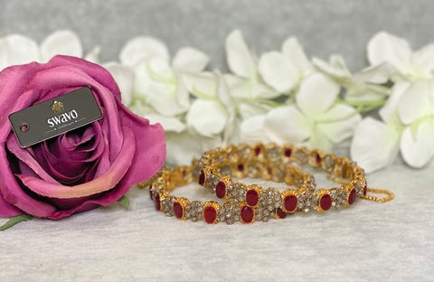 Zoya Oval Polki Bangles Pair image 1