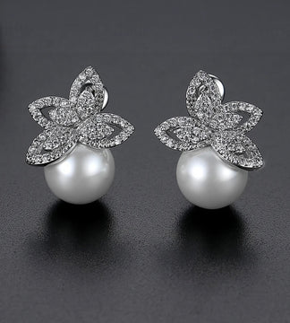 Pearl Petal Earrings image 1