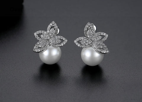 Pearl Petal Earrings image 1