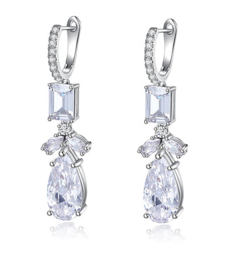 Hoop CZ Teardrop Earrings image 0