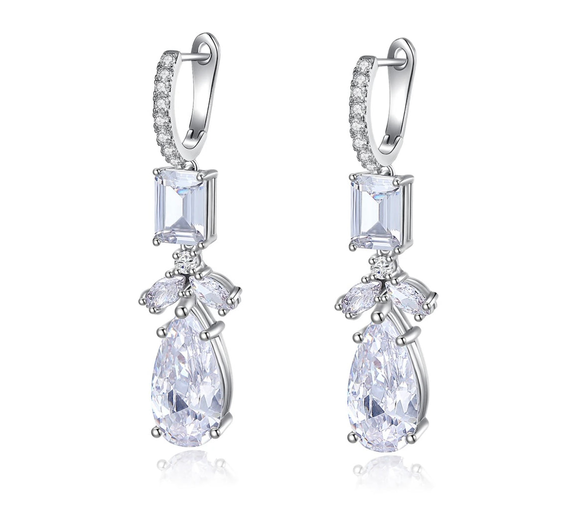 Hoop CZ Teardrop Earrings image 0