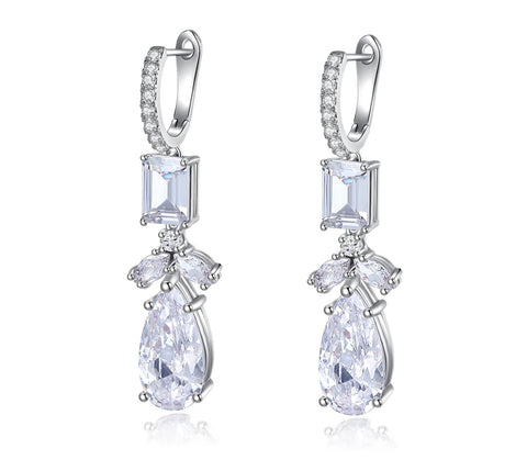 Hoop CZ Teardrop Earrings image 0