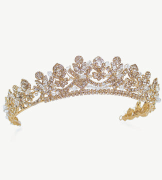 Ivory & Co Francesca Gold & Crystal Tiara