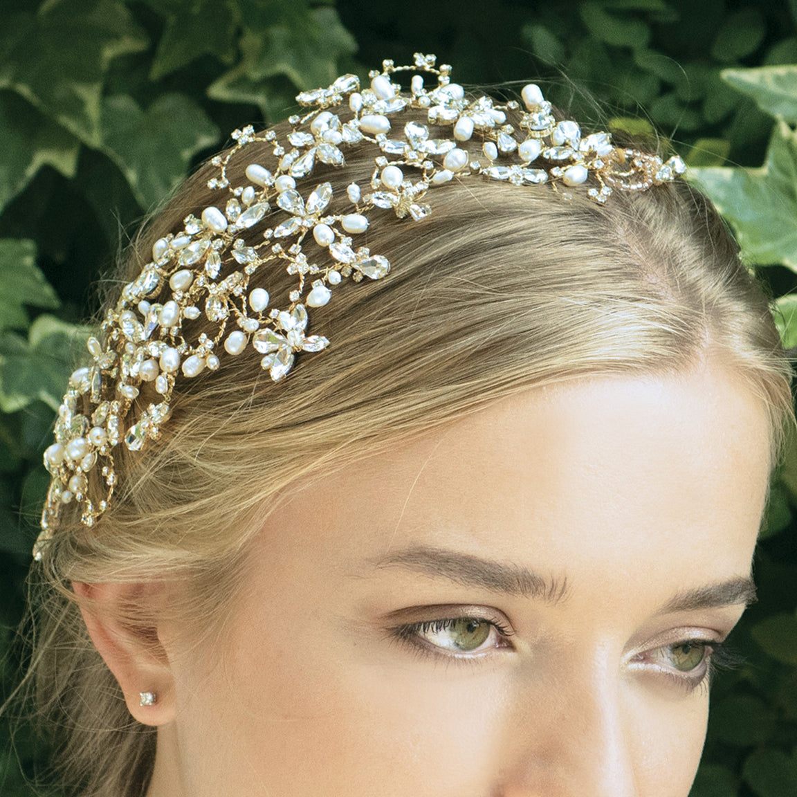 Ivory & Co Saffron Gold & Pearl Hair Vine