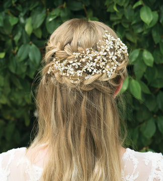 Ivory & Co Saffron Gold & Pearl Hair Vine