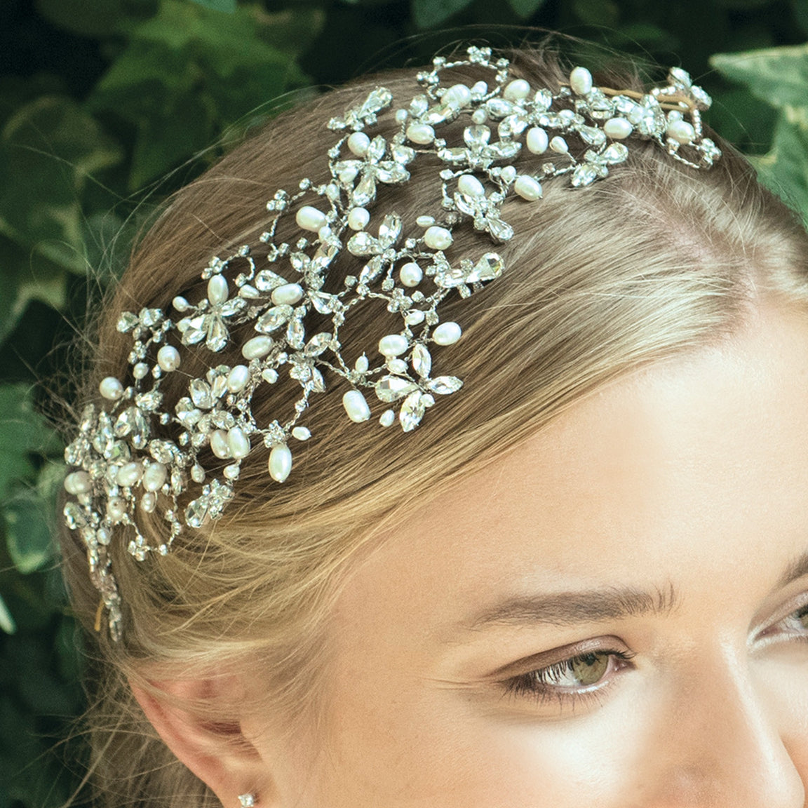 Ivory & Co Serenity Silver & Pearl Hair Vine