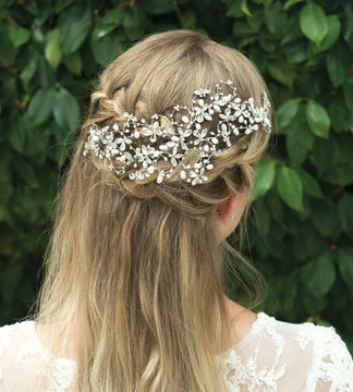Ivory & Co Serenity Silver & Pearl Hair Vine